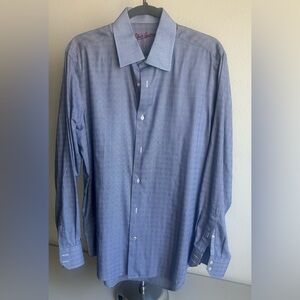 Robert Graham Men’s Blue 100% Cotton Button Down Sz. L 42, 16 1/2